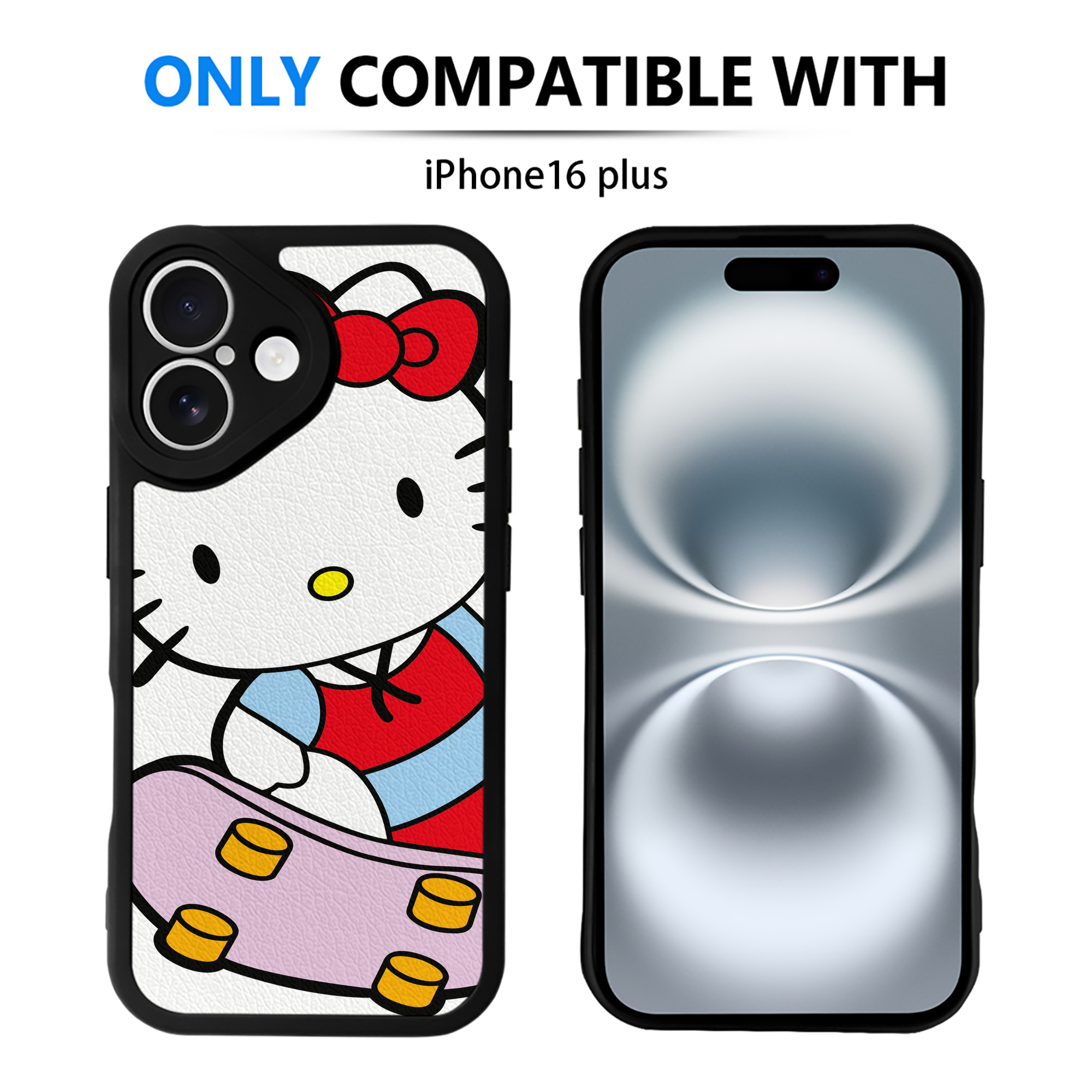 （画像用） Hello Kitty ハローキティ 【iPhone 16シリーズ対応】シリコンスマホケース（レザー調） 材質：シリコン